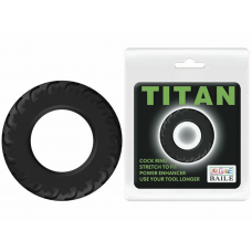 Эрекционное кольцо "TITAN", черное, 3.9 см